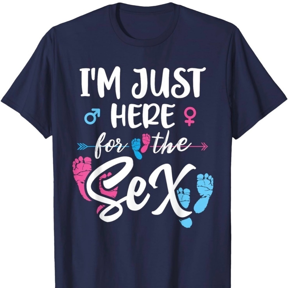 NWOT Navy Graphic Tee with Fun Text For Gender Reveal XXL